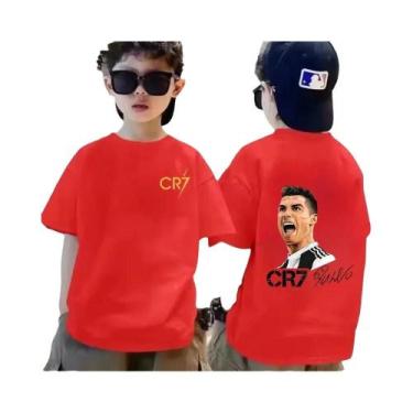 Imagem de Camiseta De Algodão Infantil De Verão CR7 Ronaldo Respirável Casual Mo