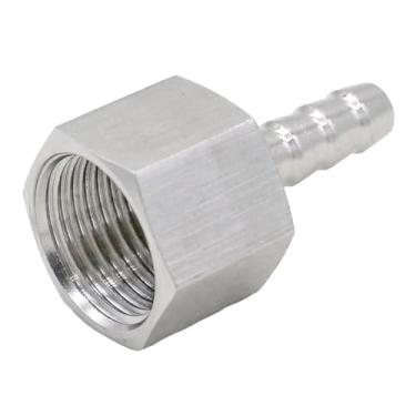 Imagem de 1/5.1 cm fêmea para 8 mm mangueira de farpa de aço inoxidável 304 splicer mangueira de farpa conector de cauda 98 bar