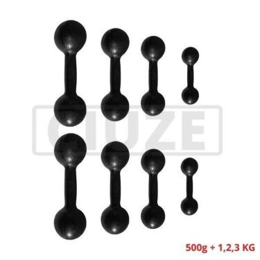 Imagem de Kit Halteres Bola de Ferro Pares de 500g, 1Kg, 2Kg e 3Kg-Unissex