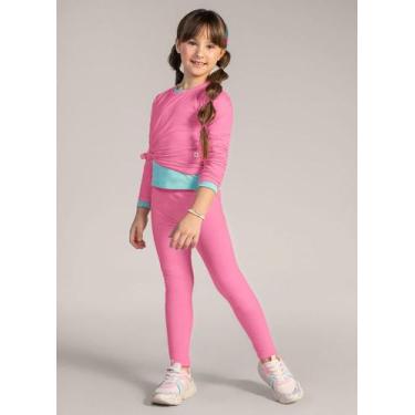 Imagem de Calça legging básica infantil menina em molecotton Brandili, Rosa, 14-