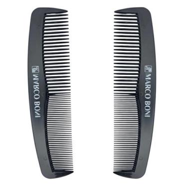 Imagem de Kit 02 pentes masculino de cabelo e barba preto marco boni