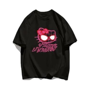 Imagem de Camiseta Unissex Hello Kitty Homem-Aranha De Manga Curta, Marca De Lux