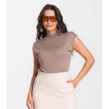 Imagem de Regata Feminina em Visco Tricot Infinita Cor Marrom, P, Marrom