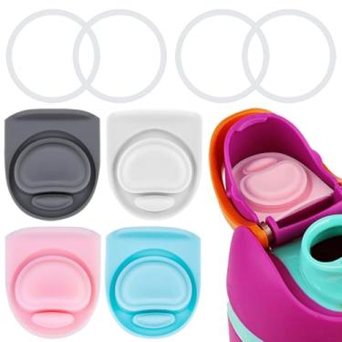 Imagem de BMSQOFD 4 conjuntos de tampas de vedação de substituição para boca de tampa Owala Freesip, peças de anel de vedação de silicone para garrafa de água, acessórios de tampa superior para Owala Freesip 16