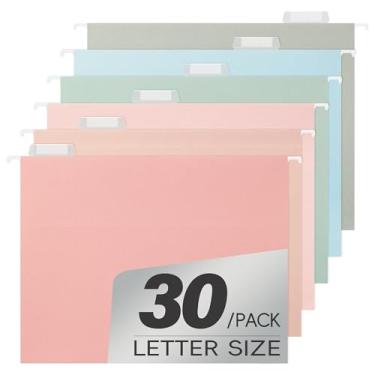 Imagem de Pacote de pastas de arquivo suspensas padrão, pastas de arquivo suspensas com abas de corte 1/5, 6 cores pastel projetadas para arquivos volumosos, armários de arquivo, prontuários médicos