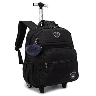 Imagem de Mochila de Rodinhas e Costas Preta Kika - Nova Rio
