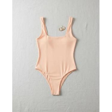 Imagem de Body Feminino Regatinha Alça Grossa Básico Supplex Cor:Bege - Tribo Mo