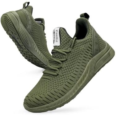 Imagem de Feethit Tênis de corrida feminino, leve, casual, para viagem, academia, trabalho, garçonete, enfermeira, Verde oliva, 38