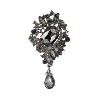 Imagem de Broches De Cristal Com Flor De Strass Para Mulheres E Homens, Acessóri