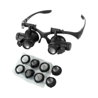 Imagem de Lupa De Cabeça Ajustável Com LED 10X 15X 20X 25X Para Relojoeiro E Joa