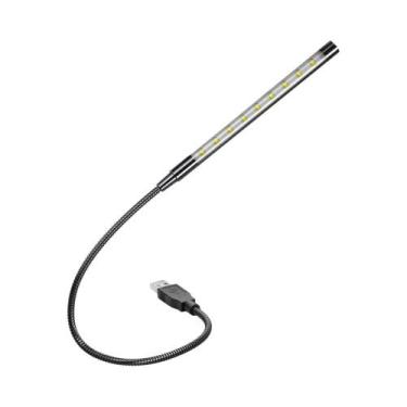 Imagem de Luz De Livro LED USB Com 10 LEDs, Lâmpada Noturna Flexível De Metal Pa