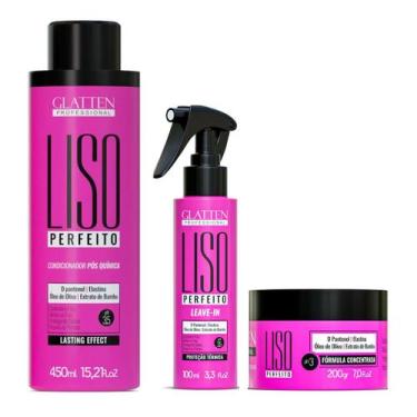 Imagem de Glatten Liso Perfeito Condicionador e Máscara e Leave-in