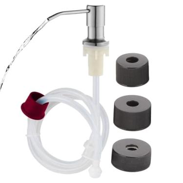 Imagem de Dispensador de para pia de cozinha | Dispensador de para pia de cozinha | Bomba de espuma decorativa de aço inoxidável com tubo de extensão para loção para as mãos, xampu, balcão, banheiro