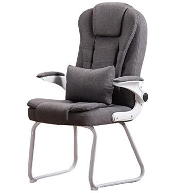 Imagem de Cadeira de escritório para jogos, cadeira de computador - Cadeira lateral confortável para conferências com braços, cadeira de assento resistente - Cadeira de sala de jantar moderna, sem rodas