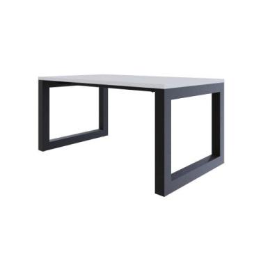 Imagem de Mesa de Jantar Bronx 160x90x77cm - Compace, Branco TX/Est.Preta