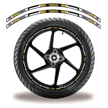 Imagem de Adesivo Refletivo Friso Roda Moto Yamaha Amarelo Amarelo 3