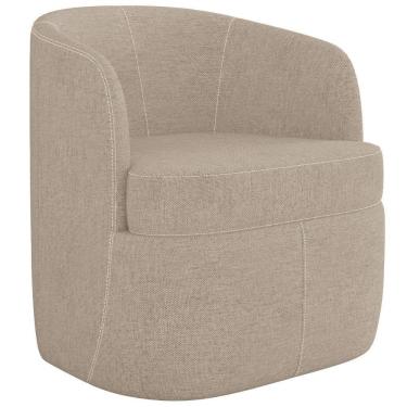 Imagem de Poltrona Decorativa Giratória Para Sala De Estar Siena K01 Linho Bege