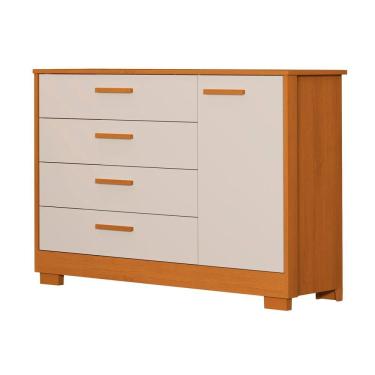 Imagem de Comoda Zaki 1 Porta 4 Gaveta Areia Fosco Com Savana - Reller