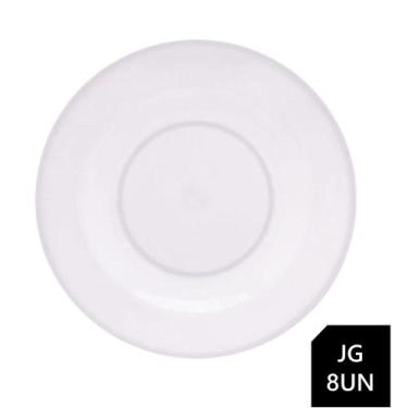 Imagem de Jogo 8 Pratos Sobremesa Melamina Basic Branco Lyor 18cm