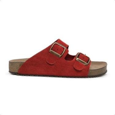 Imagem de Chinelo Slide Sandália Papete Feminina em Couro Anatômico-Feminino