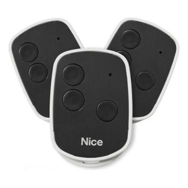 Imagem de Kit 3 Controles Open Tech Preto P/ Portão Eletrônico Nice Preto