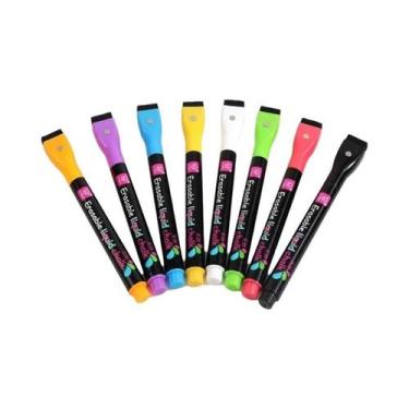 Imagem de Caneta Marcadora Fluorescente Líquida Apagável De 8 Cores Para Quadro 