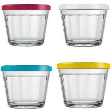 Imagem de Kit 4 Tigelas Pequenas Potes Americanos de Vidro 150ml Marinex com Tam