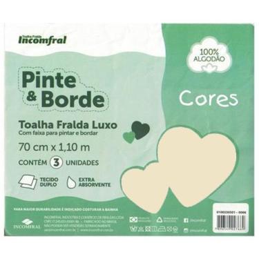 Imagem de Toalha Fralda Luxo Com 03 Unidades Pinte E Borde Baby Incomfral COR:AM