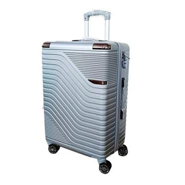 Imagem de Mala de Viagem M ABS Cinza 55x34x25 Até 12kg Rodas 360 - MODELO2CINZAT