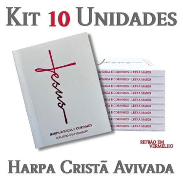 Imagem de Kit 10 unidades harpa avivada e corinhos brochura pequena letra maior 