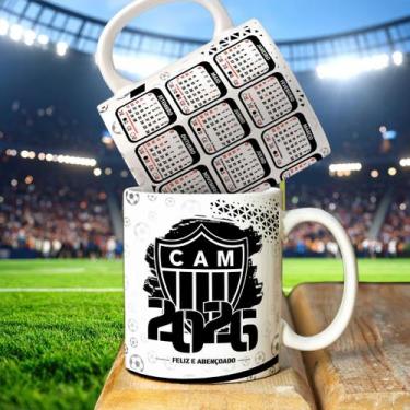 Imagem de Caneca personalizada futebol Calendario 2026 - 325ML - PRESENTE - ABRA