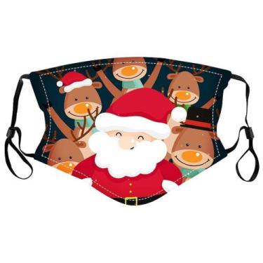 Imagem de Máscara facial de Natal Papai Noel de algodão respirável e reutilizáve