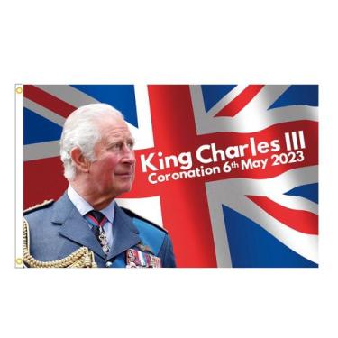 Imagem de Bandeira: Reis Carlos III Ascende Tronos no Reino Unido 90x150cm - yiw