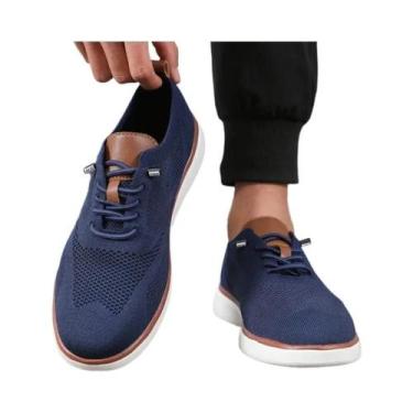 Imagem de Tênis Masculinos De Malha Tricotada Respirável, Estilo Casual Versátil
