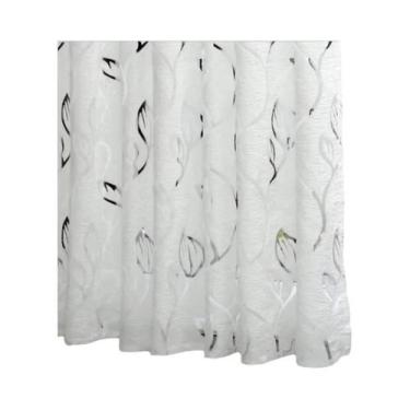 Imagem de Cortina Transparente Bordada Com Folhas Para Sala De Estar, Escritório