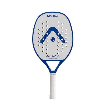 Imagem de Raquete Beach Tennis Alma Genius Matira Branca/Azul Carbono 1 k-Unissex