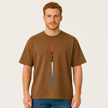 Imagem de Camiseta Oversized Masculina PARIS VERTICAL Exclusiva Algodão Premium-Masculino