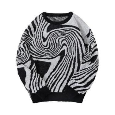 Imagem de Suéter Masculino De Inverno E Outono Com Jacquard Labirinto, Gola Redo