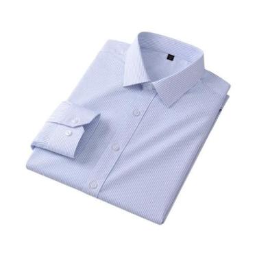 Imagem de Camisa Social Masculina Branca Slim Fit Antirrugas De Manga Longa Com 
