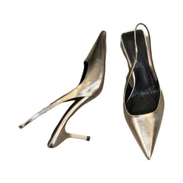 Imagem de Sandálias Femininas De Salto Alto Multicoloridas Com Faixa Elástica An