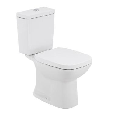 Imagem de Kit Vaso com Caixa Acoplada Square Quadrado de Piso Dual Flush Louça Branco