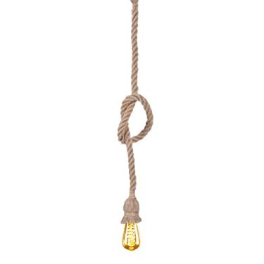Imagem de Cabo de luz pendente,kit de luz pendurado em cord?o de lampada de tecido vintage com corda de canhamo torcido conjunto de soquete de luzes pendentes E27 para lampada pendente(Single Head), Lampa