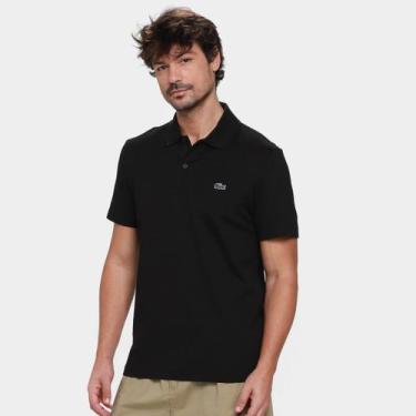 Imagem de Camisa Polo Lacoste Regular Masculina, Preto, M