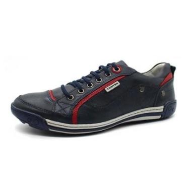 Imagem de Sapatenis Tenis Casual Masculino Em Couro Forrado Solado Borracha Palmilha Gel Excelent...