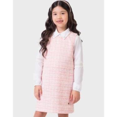 Imagem de Conjunto Camisa Manga Longa Vom Salopée Xadrez Elegante Frio Novo Inverno - Menina 4 a 14 anos-Feminino