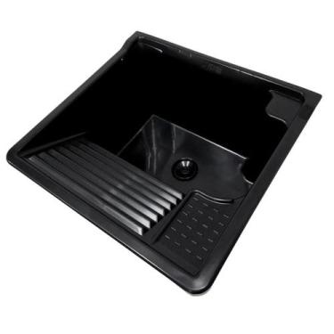 Imagem de Kit 5 Tanques Plástico Parede 26L Preto Lavanderia - FIBERBLU