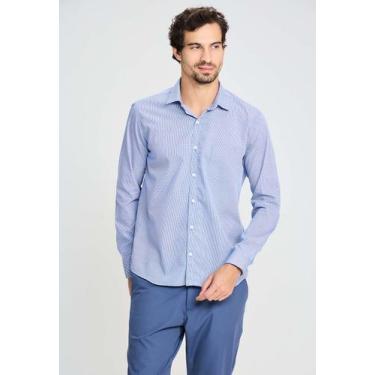 Imagem de Camisa docthos relaxed fit manga longa xadrez vichy com bolso, 012 azu