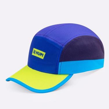 Imagem de Boné para Corrida HUPI Run Fast Azul e Amarelo-Unissex