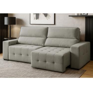 Imagem de Sofa 4 Lugares Retratil Reclinavel 280cm Linho Village Ferguile