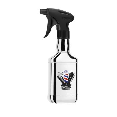 Imagem de Borrifador Metálico Retângulo Prata 400ML Spray Fino e Contínuo com Aplicação Precisa Prata World Barber